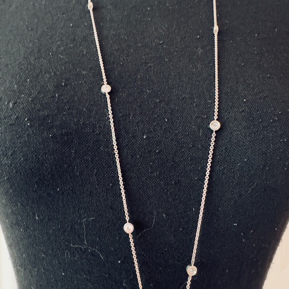 BRIGHTON ~ Long Necklace w/Crystals Silver Compass Pendant Blue Small Stone - Picture 5 of 9